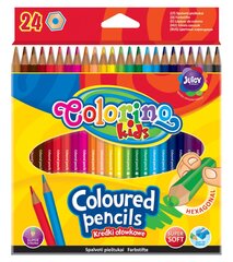 Spalvoti pieštukai Colorino Kids, 24 spalvų kaina ir informacija | Spalvoti pieštukai Colorino Kids, 24 spalvų | pigu.lt