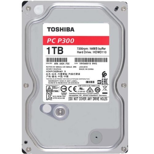 HDD vidinis kietasis diskas Toshiba HDD BULK 3.5 1TB SATA 64MB kaina | pigu.lt