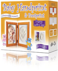 Rėmelio su moliu rinkinys Baby HandPrint, baltas kaina ir informacija | Antspaudai kūdikiams | pigu.lt