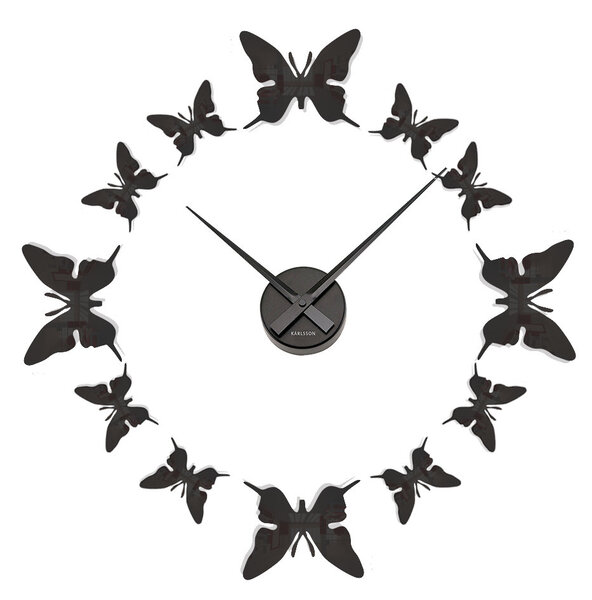 Sieninis laikrodis 3D drugeliai - skaičiai kaina ir informacija | Sieniniai laikrodžiai | pigu.lt