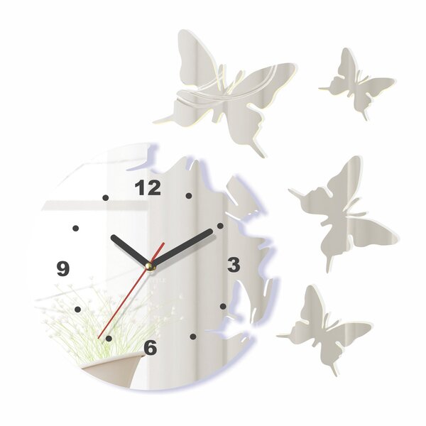 Sieninis laikrodis Skrajojantys drugeliai. Apvalus su skaičiais internetu