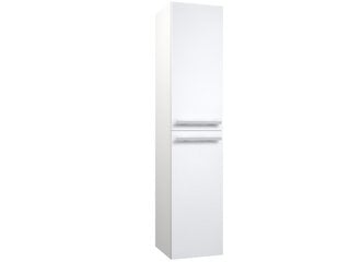 Высокий шкафчик для ванной с корзиной для белья Serena, белый цена и информация | Шкафчики для ванной | pigu.lt