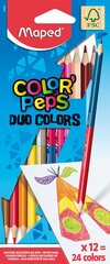 Spalvoti pieštukai ColorPeps Duo, 24 spalvos kaina ir informacija | Spalvoti pieštukai ColorPeps Duo, 24 spalvos | pigu.lt
