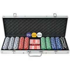Pokerio rinkinys lagaminėlyje, 500 žetonų kaina ir informacija | Azartiniai žaidimai, pokeris | pigu.lt