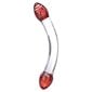 Изогнутый фаллос Glas Red Head Double Dildo, бесцветный, до 22 см GLAS-22 - Glas - Анальные стимуляторы - Купить