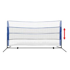 Badmintono tinklas su plunksninukais, 300x155 cm kaina ir informacija | Badmintonas | pigu.lt