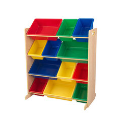 12 dėžių žaislų lentyna Kidkraft, ąžuolo spalvos kaina ir informacija | Vaikiškos lentynos | pigu.lt