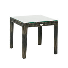 Стол Wicker, 66x66 см, коричневый цена и информация | Садовые столы, столики | pigu.lt
