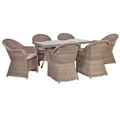 Садовый стол Toscana, 80x140 см, коричневый цена и информация | Садовые столы, столики | pigu.lt