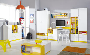 Vaiko kambario baldų komplektas Mobi A, baltas/geltonas kaina ir informacija | Vaiko kambario baldų komplektai | pigu.lt