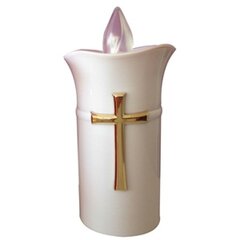 Lumada premium cross электронная свеча 13 см, горит в течение 50 дней цена и информация | Свечи на кладбище | pigu.lt