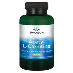 Maisto papildas Swanson Acetil L-karnitinas 500 mg., 100 kapsulių kaina ir informacija | Vitaminai, maisto papildai, preparatai gerai savijautai | pigu.lt