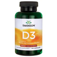 Maisto papildas Swanson Vitaminas D3 1000TV, 250 kaps. kaina ir informacija | Vitaminai, maisto papildai, preparatai imunitetui | pigu.lt