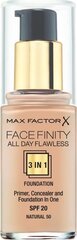 Makiažo pagrindas Max Factor Facefinity All Day Flawless 3in1, SPF20, 30 ml kaina ir informacija | Makiažo pagrindai, pudros | pigu.lt