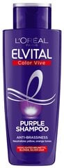 Geltonus tonus neutralizuojantis šampūnas šviesiems plaukams L'Oréal Paris Elvital Color-Vive Purple 200 ml kaina ir informacija | Šampūnai | pigu.lt