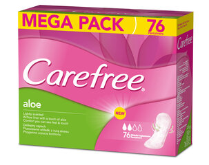 Higieniniai Įklotai CAREFREE Aloe, 76 vnt. kaina ir informacija | Tamponai, higieniniai paketai, įklotai | pigu.lt