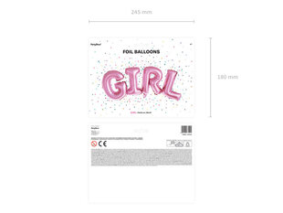 Foliniai balionai Girl 74x33 cm, rožiniai, 50 vnt. kaina ir informacija | Balionai | pigu.lt