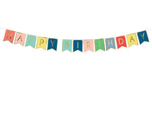 Girlianda Happy Birthday Mix, 15x175 cm, 1 pak/1 vnt kaina ir informacija | Dekoracijos šventėms | pigu.lt