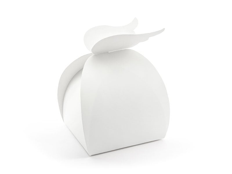 Dekoratyvinė popierinė dėžutė skanėstams Wings, balta, 8,5x14,5x8,5 cm (1 pak/10 vnt)
