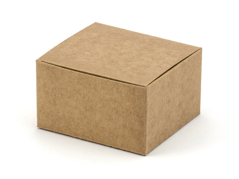 Dekoratyvinės dėžutės skanėstams, rudos, 6x5,5x3,5 cm, 1 pak/10 vnt