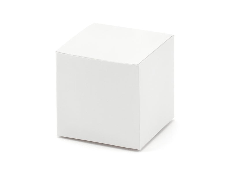 Dekoratyvinės dėžutės skanėstams, baltos, 5x5x5 cm, 1 pak/10 vnt