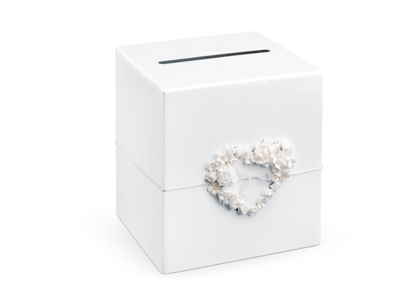 Palinkėjimų dėžutė Beautiful Heart, 24 x 24 x 24 cm, balta