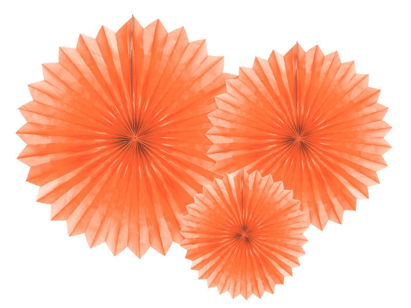 Kabančios dekoracijos-vėduoklės Peach 20-40 cm (1 dėž/ 50 pak) (1 pak/ 3 vnt)