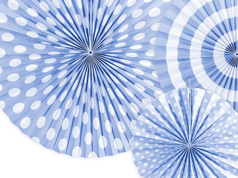 Kabančios dekoracijos-vėduoklės Cornflower Blue, 1 pak/3 vnt internetu