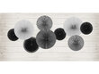 Kabančios dekoracijos-vėduoklės Black&amp;White Mix, 1 dėž/50 pak (1 pak/5 vnt) kaina