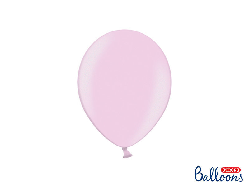Stiprūs balionai 23 cm Metallic Candy, rožiniai, 100 vnt.