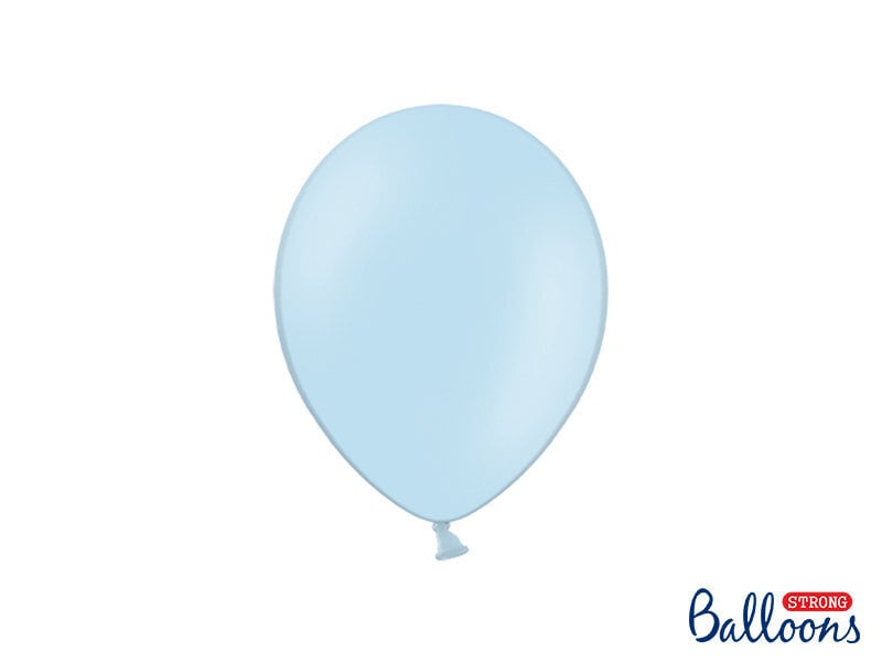 Stiprūs balionai 23 cm Pastel Baby, mėlyni, 100 vnt.