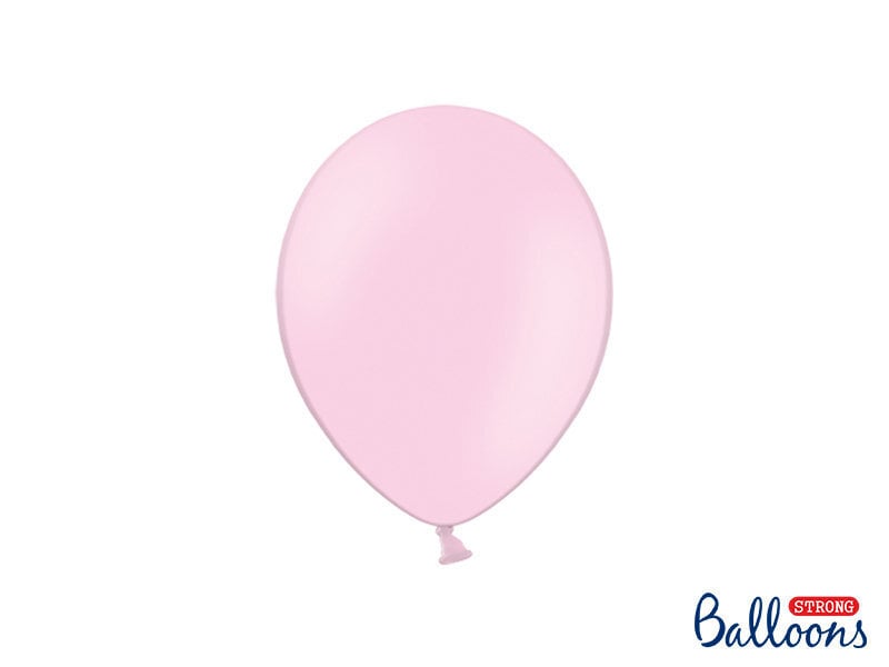 Stiprūs balionai 23 cm Pastel Baby, rožiniai, 100 vnt.