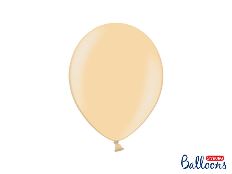 Stiprūs balionai 27 cm Metallic Bright, oranžiniai, 50 vnt. kaina ir informacija | Balionai | pigu.lt