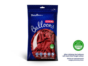 Stiprūs balionai 27 cm Pastel Poppy, raudoni, 50 vnt. kaina ir informacija | Balionai | pigu.lt