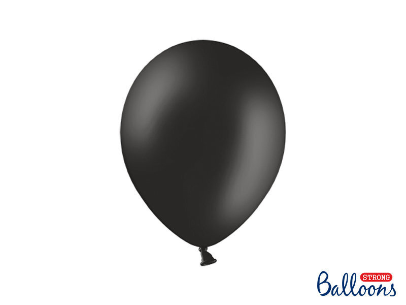 Stiprūs balionai 27 cm Pastel, juodi, 10 vnt.