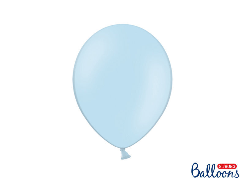 Stiprūs balionai 27 cm Pastel Baby, mėlyni, 50 vnt.