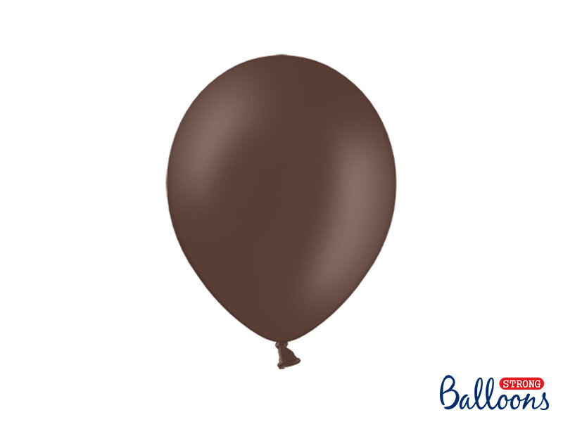 Stiprūs balionai 27 cm Pastel Cocoa, rudi, 10 vnt.