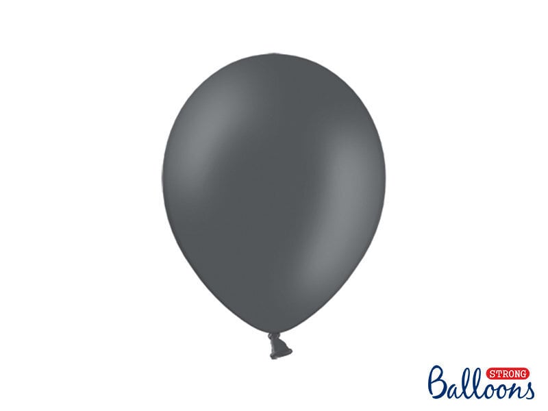 Stiprūs balionai 27 cm Pastel, pilki, 100 vnt. kaina ir informacija | Balionai | pigu.lt