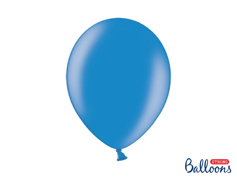 Stiprūs balionai 30 cm Metallic Cornflower, mėlyni, 100 vnt.