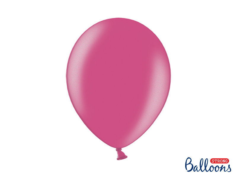 Stiprūs balionai 30 cm Metallic Hot, rožiniai, 100 vnt.