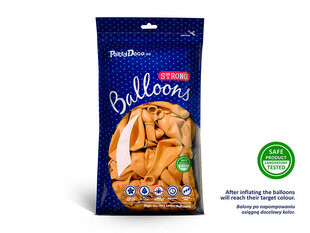 Stiprūs balionai 30 cm Pastel Mandarin, oranžiniai, 10 vnt. kaina ir informacija | Balionai | pigu.lt