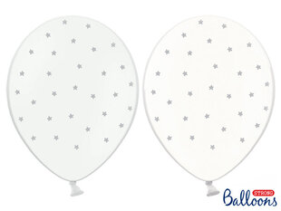 Stiprūs balionai Stars 30 cm, sidabriniai, 50 vnt. kaina ir informacija | Balionai | pigu.lt