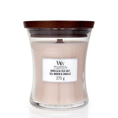 Kvapioji žvakė WoodWick Vanilla&amp;Sea Salt, 275 g kaina ir informacija | Žvakidės, žvakės | pigu.lt