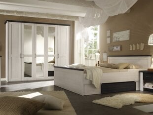 Комплект мебели для спальни BRW Luca 180 см, белый/черный цена и информация | Комплекты мебели для спальной комнаты | pigu.lt