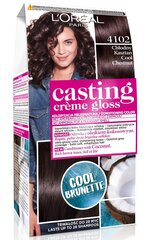 Plaukų dažai L&#039;Oreal Paris Casting Creme Gloss, 4102 Cool Chestnut kaina ir informacija | Plaukų dažai | pigu.lt