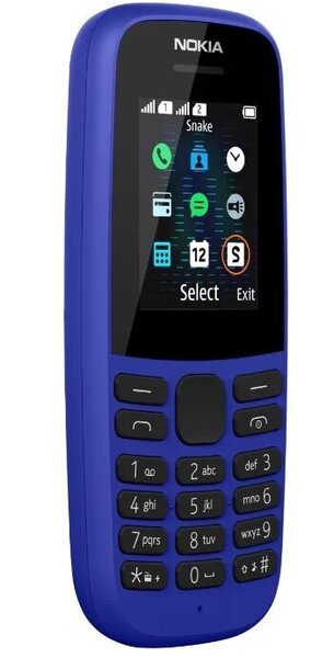 Nokia 105 SS (2019), 4MB, Blue kaina
