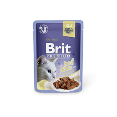 Brit Premium Cat Delicate konservai katėms maišelyje Beef in Jelly 85g x 24vnt цена и информация | Консервы для кошек | pigu.lt
