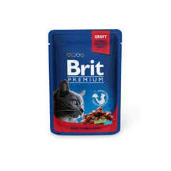 Brit Premium konservai katėms maišelyje Beef Stew&Peas 100g x 24vnt kaina ir informacija | Konservai katėms | pigu.lt