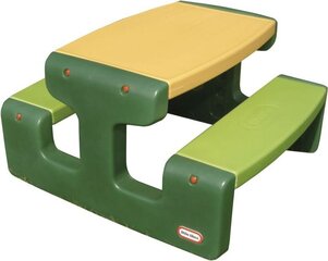 Staliukas su suoliukais Little Tikes 466A, žalias/geltonas kaina ir informacija | Vaikiški lauko baldai | pigu.lt