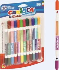 Dvipusiai flomasteriai Bi-Color 12=24 Carioca, 12 vnt kaina ir informacija | Dvipusiai flomasteriai Bi-Color 12=24 Carioca, 12 vnt | pigu.lt